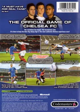 Club Football 2005 Chelsea FC (Europe) box cover back